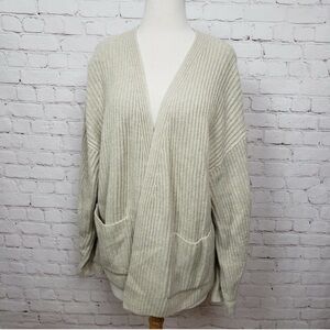 Madewell Redford Wool Blend Cardigan Heather Fog